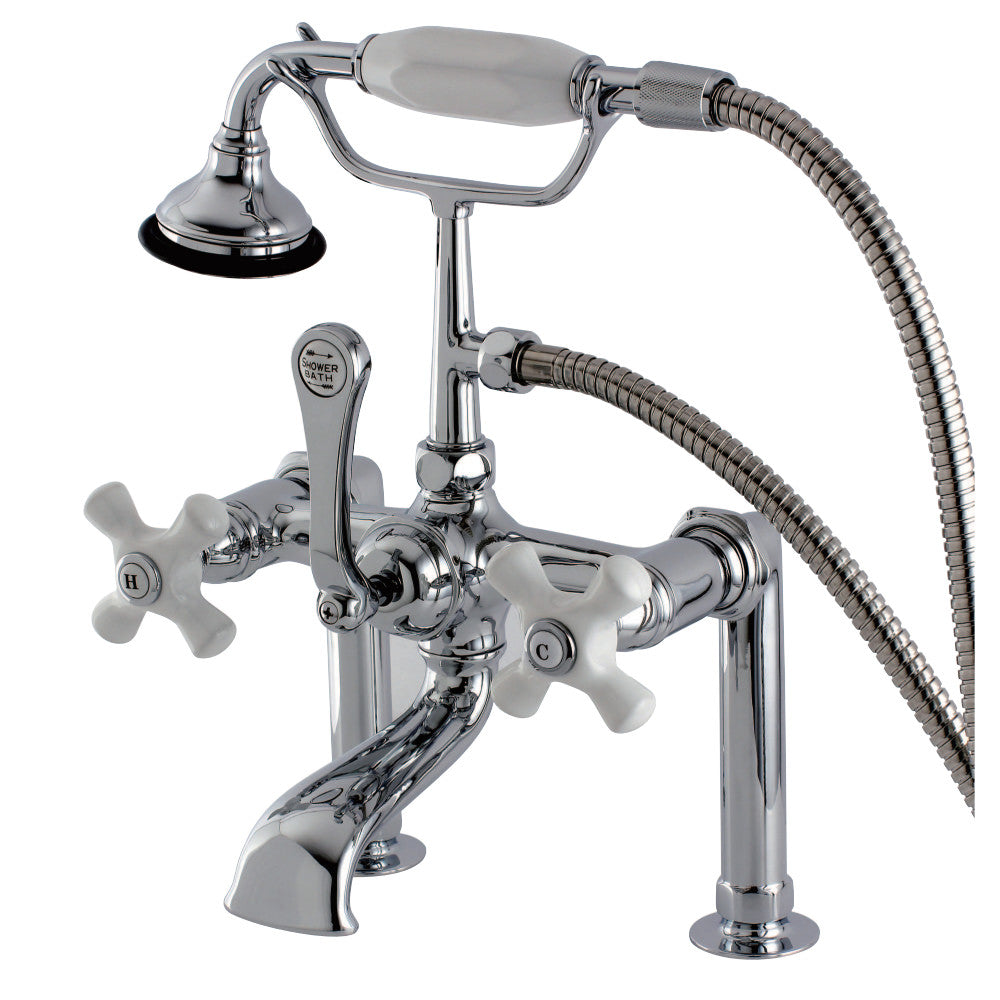 Kingston Brass AE112T1 Auqa Vintage Deck Mount Clawfoot Tub Faucet, Polished Chrome - BNGBath