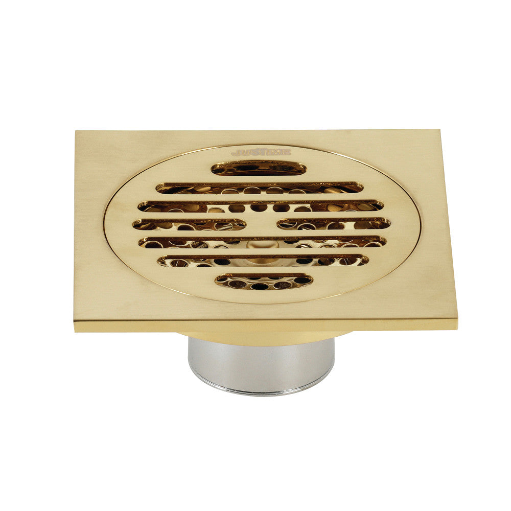 Kingston Brass BSF4262BB Watercourse Symmetric 4" Square Grid Shower Drain, Brushed Brass - BNGBath