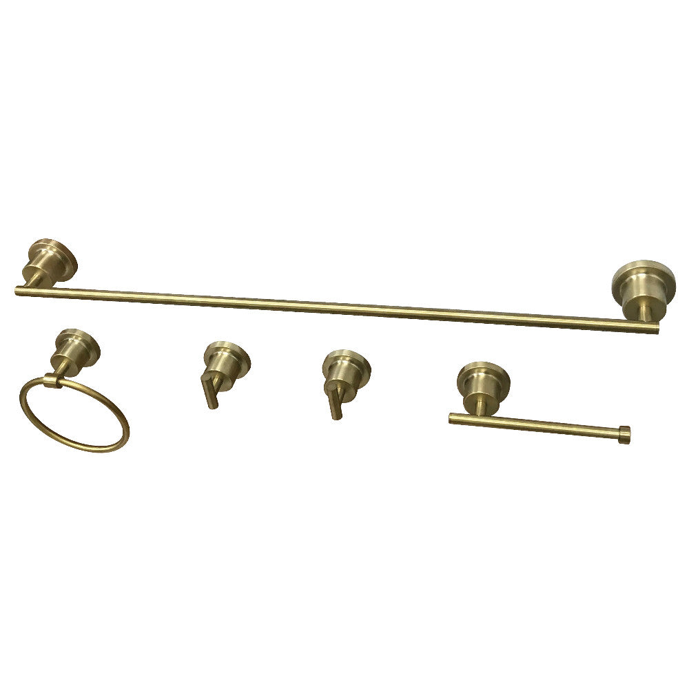 Kingston Brass BAH82134478SB Concord 5-Piece Bathroom Accessory Set, Brushed Brass - BNGBath