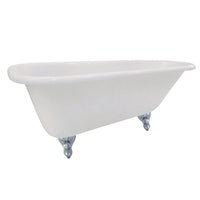 Thumbnail for Aqua Eden NHVCTND673123T1 66-Inch Cast Iron Roll Top Clawfoot Tub (No Faucet Drillings), White/Polished Chrome - BNGBath