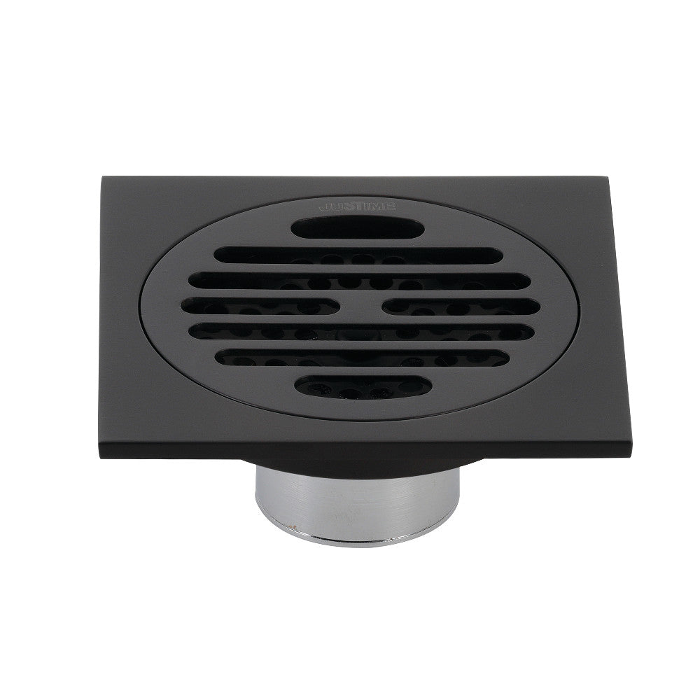 Kingston Brass BSF4262MB Watercourse Symmetric 4" Square Grid Shower Drain, Matte Black - BNGBath