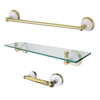 Thumbnail for Kingston Brass BAK111289PB Victorian 3-Piece Bathroom Hardware, Polished Brass - BNGBath