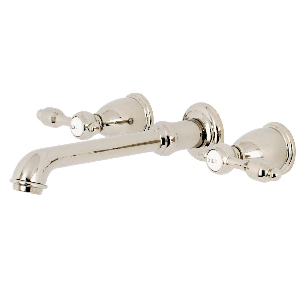 Kingston Brass KS7026TAL Tudor 2-Handle Wall Mount Roman Tub Faucet, Polished Nickel - BNGBath