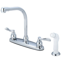 Thumbnail for Kingston Brass KB8751NFL NuWave French Centerset Kitchen Faucet, Polished Chrome - BNGBath