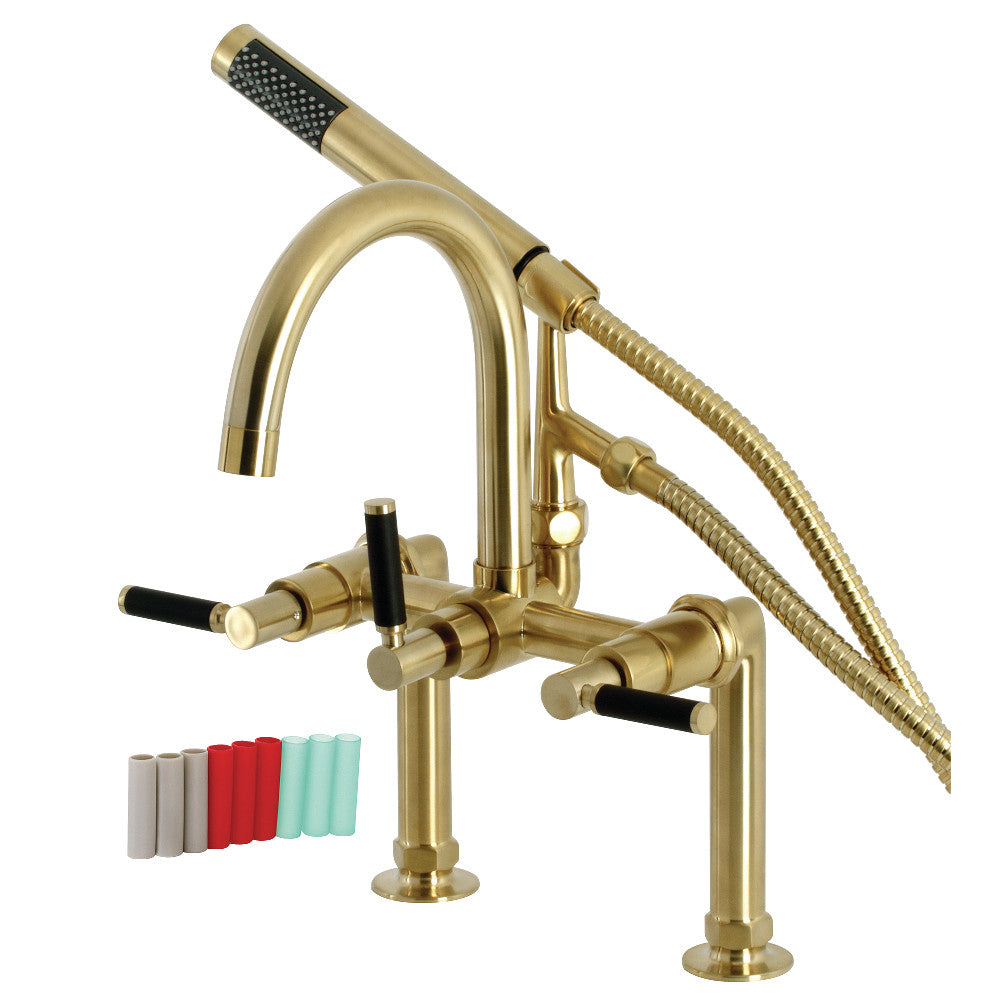 Aqua Vintage AE8107DKL Kaiser 7-Inch Deck Mount Clawfoot Tub Faucet, Brushed Brass - BNGBath