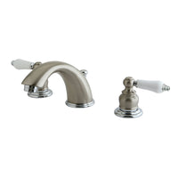 Thumbnail for Kingston Brass KB977B Widespread Bathroom Faucet, Brushed Nickel/Polished Chrome - BNGBath