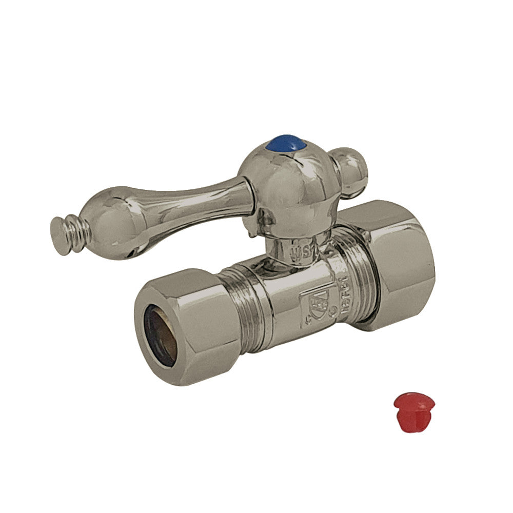 Kingston Brass CC44458 5/8" OD Comp X 1/2" OD Comp Straight Shut-Off Valve, Brushed Nickel - BNGBath