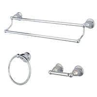 Thumbnail for Kingston Brass BAK175348C 3-Piece Bathroom Accessory Set, Polished Chrome - BNGBath