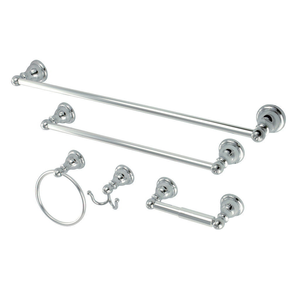 Kingston Brass BAHK5112478C Santa Fe 5-Piece Bathroom Accessory Set, Polished Chrome - BNGBath