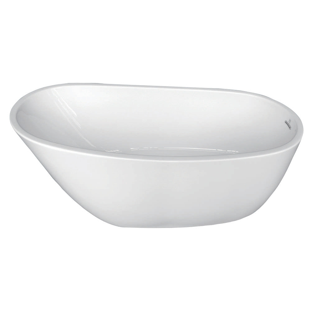 Aqua Eden VTRS683128 68-Inch Acrylic Single Slipper Freestanding Tub with Drain, White - BNGBath