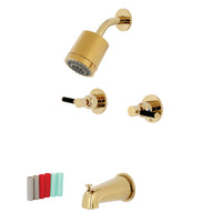 Thumbnail for Kingston Brass KBX8142DKL Kaiser Two-Handle Tub and Shower Faucet, Polished Brass - BNGBath