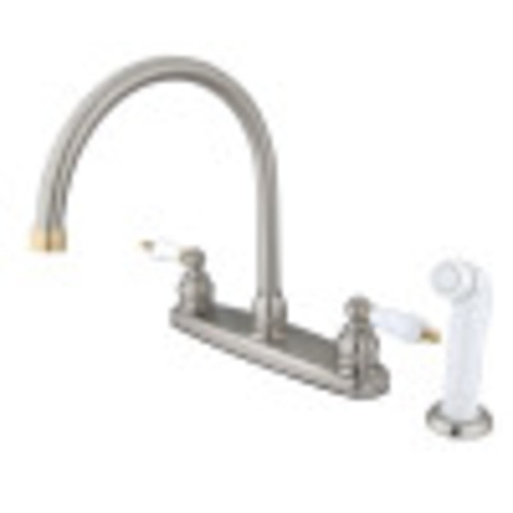 Kingston Brass KB729 Vintage Centerset Kitchen Faucet, Brushed Nickel/Polished Brass - BNGBath