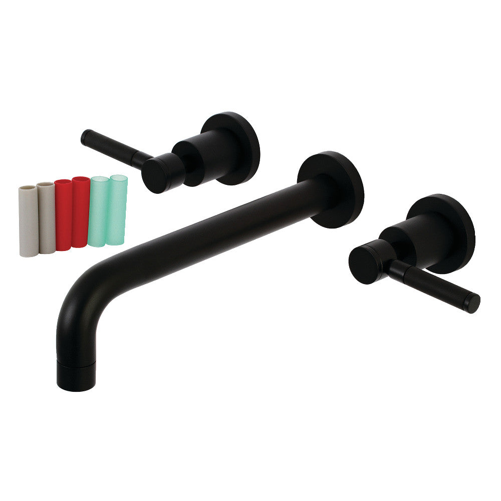 Kingston Brass KS8020DKL Kaiser Two-Handle Wall Mount Tub Faucet, Matte Black - BNGBath