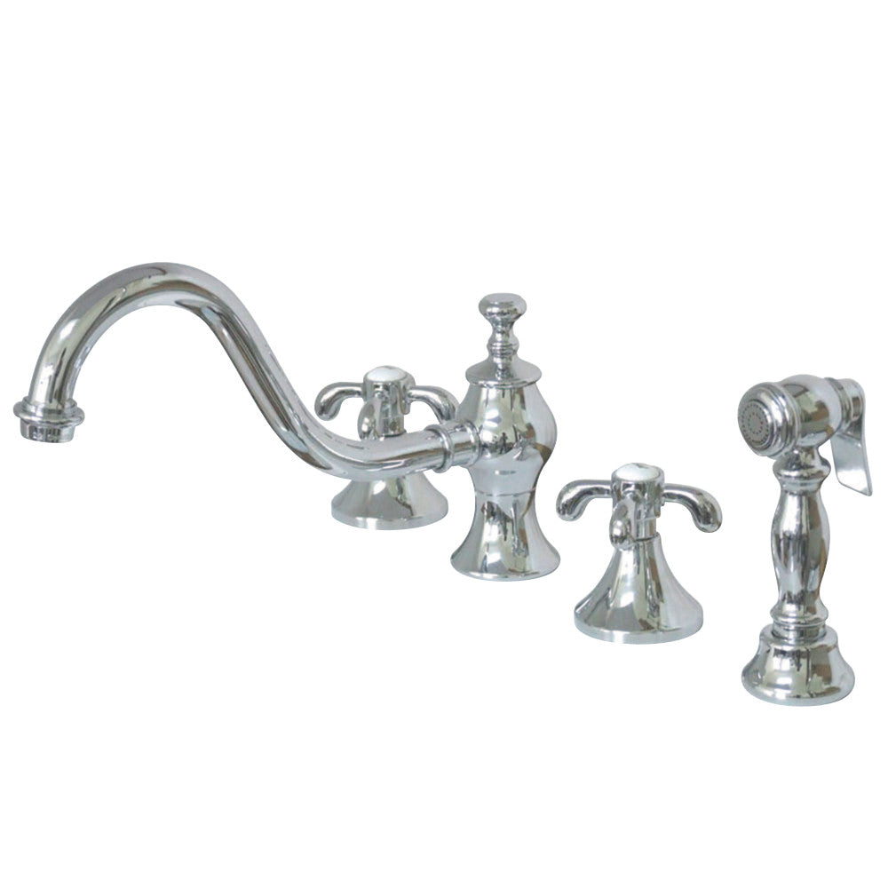 Kingston Brass KS7761TXBS Widespread Kitchen Faucet, Polished Chrome - BNGBath