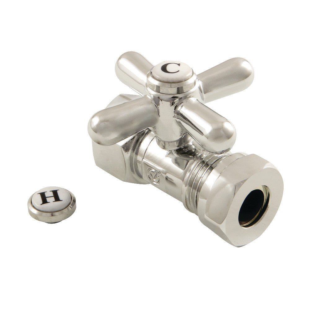 Kingston Brass CC44156X Quarter Turn Valve (1/2" FIP X 1/2" or 7/16-Inch" Slip Joint), Polished Nickel - BNGBath