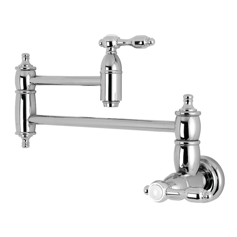 Kingston Brass KS3101TAL Tudor Wall Mount Pot Filler Kitchen Faucet, Polished Chrome - BNGBath