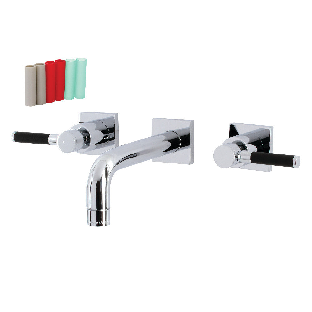 Kingston Brass KS6121DKL Ksiser Two-Handle Wall Mount Bathroom Faucet, Polished Chrome - BNGBath