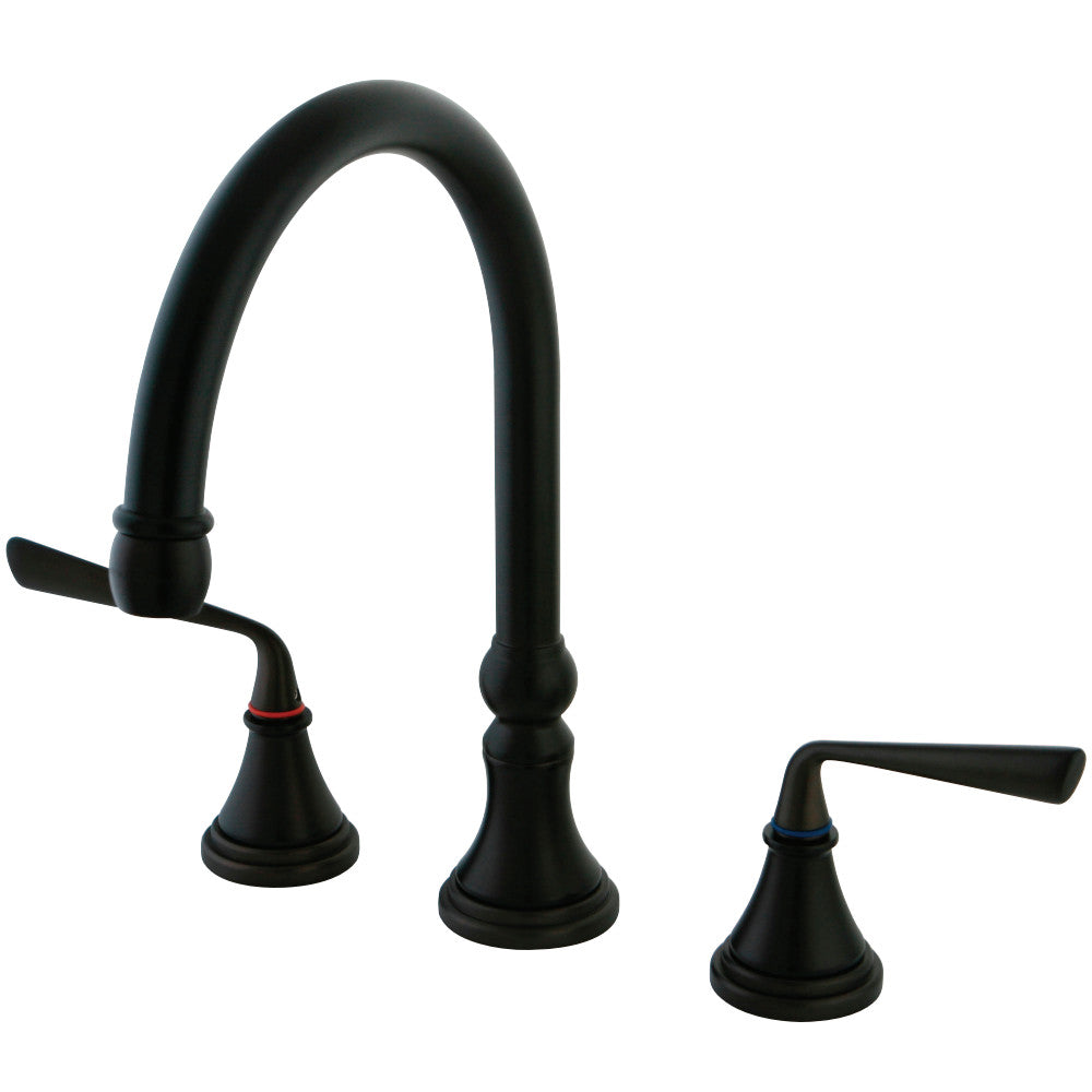 Kingston Brass KS2795ZLLS Widespread Kitchen Faucet, Oil Rubbed Bronze - BNGBath