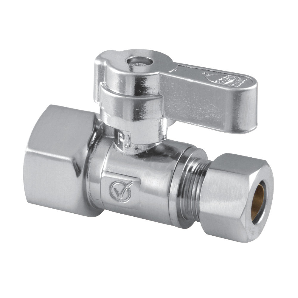 Kingston Brass KF4315 1/2" FIP X 3/8" OD Comp Straight Stop Valve, Polished Chrome - BNGBath