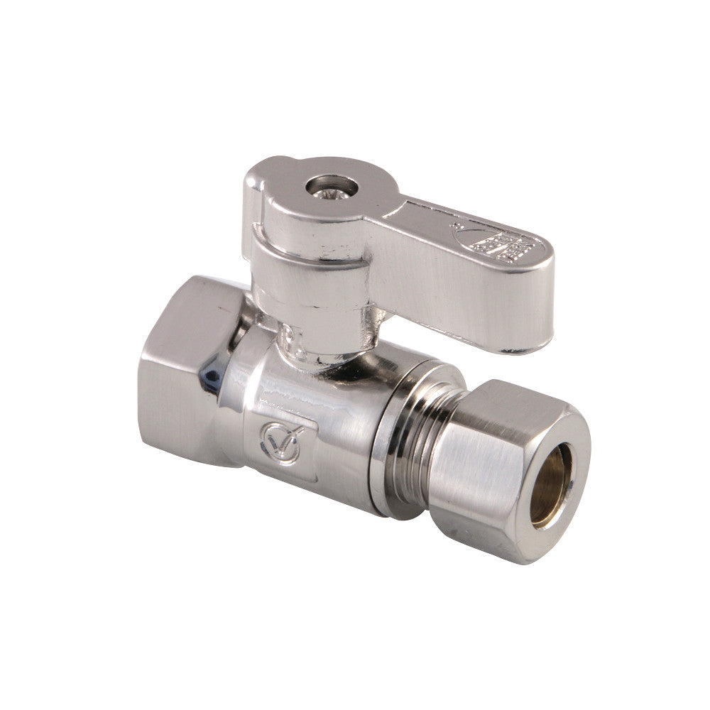 Kingston Brass KF3315SN 3/8" FIP X 3/8" OD Comp Straight Stop Valve, Brushed Nickel - BNGBath