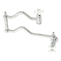 Thumbnail for Kingston Brass KS2101PX Heritage Wall Mount Pot Filler, Polished Chrome - BNGBath