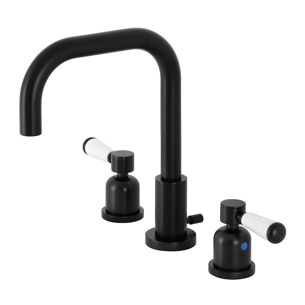 Kingston Brass FSC8930DPL Paris Widespread Bathroom Faucet with Brass Pop-Up, Matte Black - BNGBath