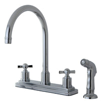 Thumbnail for Kingston Brass KS8791ZX Millennium Centerset Kitchen Faucet, Polished Chrome - BNGBath