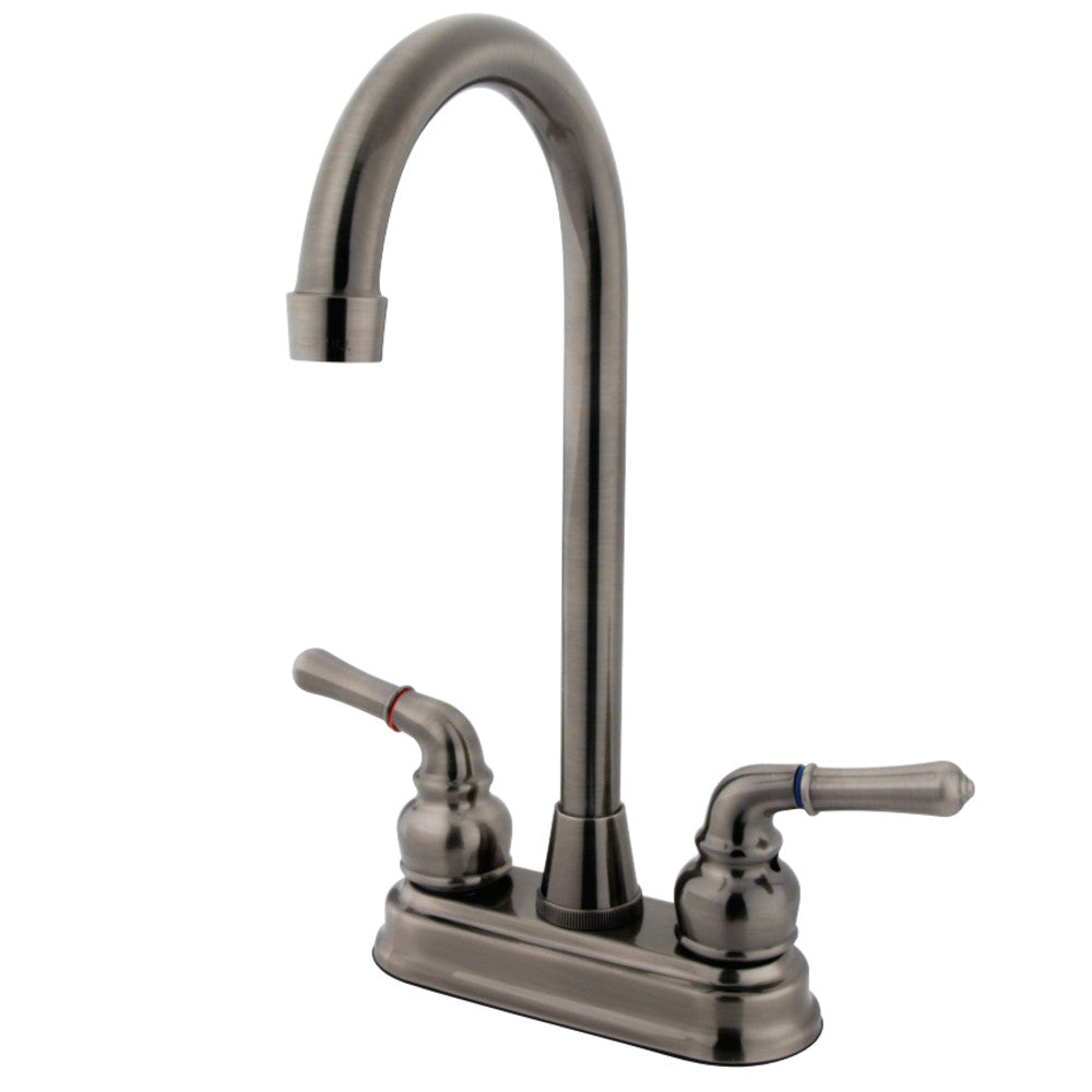 Kingston Brass KB493 Magellan Two-Handle 4" Centerset Bar Faucet, Black Stainless - BNGBath