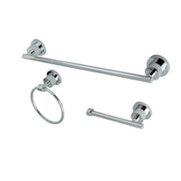 Thumbnail for Kingston Brass BAK821248C 3-Piece Bathroom Accessories Set, Polished Chrome - BNGBath