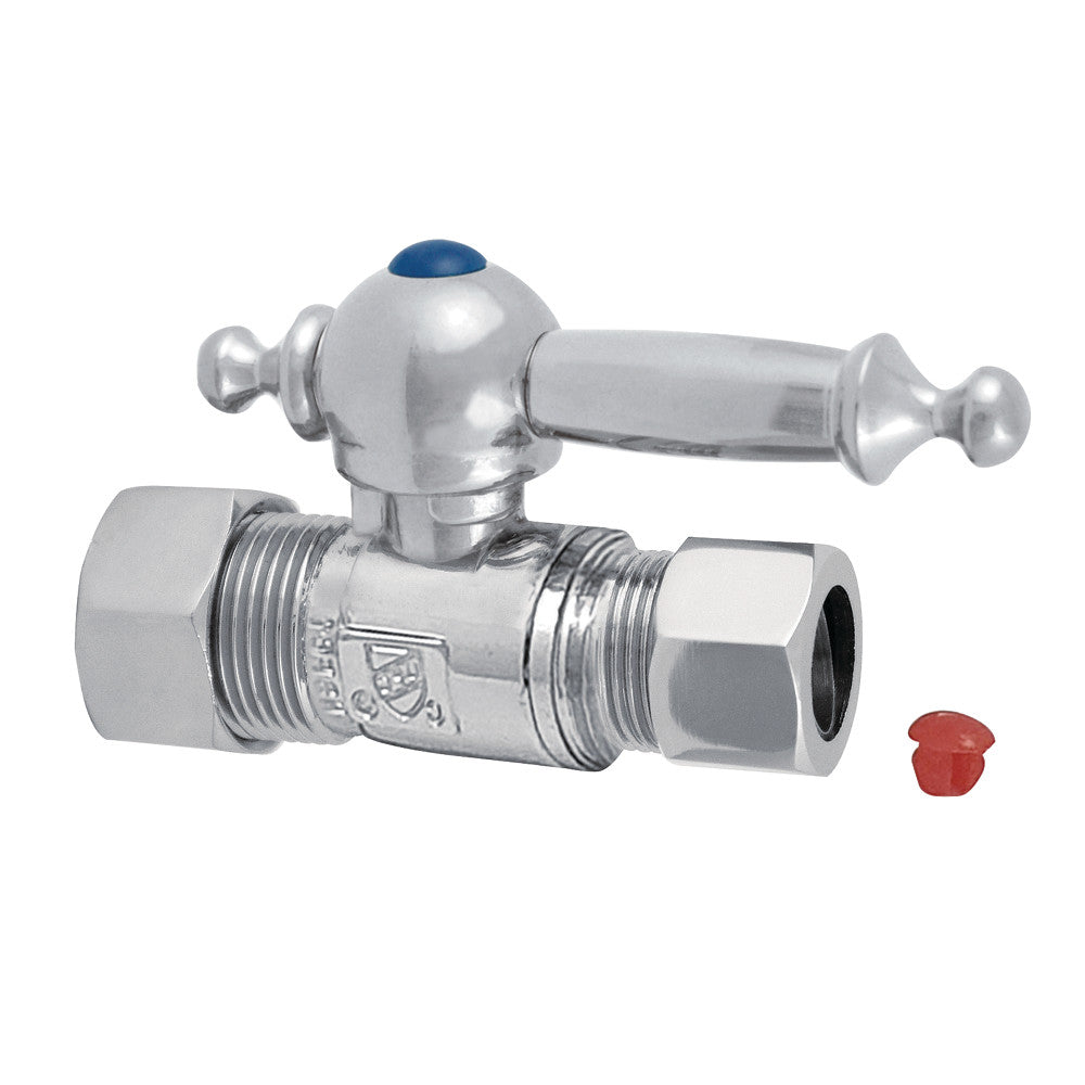 Kingston Brass CC44451TL 5/8" OD Comp X 1/2" OD Comp Straight Shut-Off Valve, Polished Chrome - BNGBath