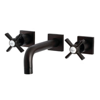 Thumbnail for Kingston Brass KS6125ZX Millennium Two-Handle Wall Mount Bathroom Faucet, Oil Rubbed Bronze - BNGBath