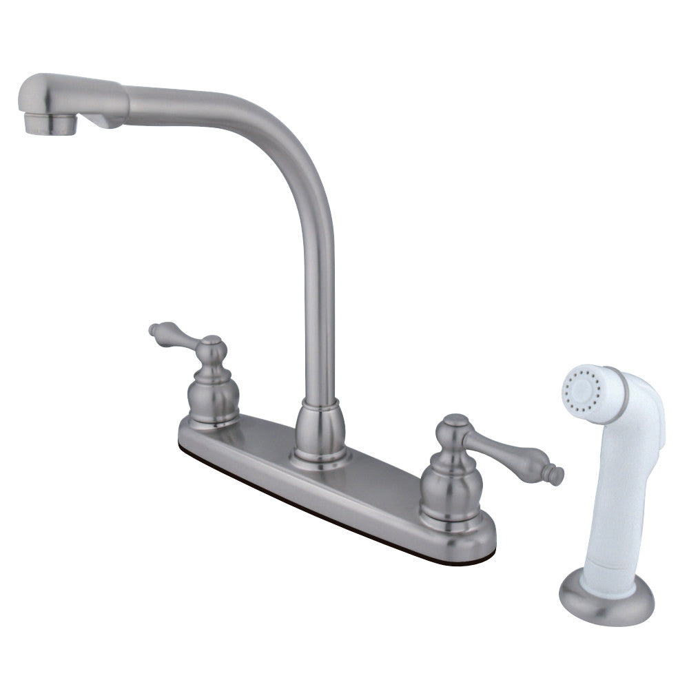 Kingston Brass KB718AL Victorian Centerset Kitchen Faucet, Brushed Nickel - BNGBath