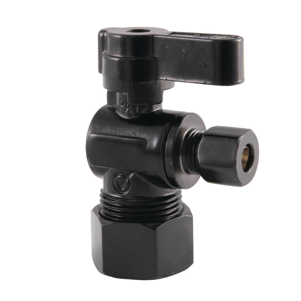 Kingston Brass KF5814MB 5/8" O.D. Comp x 1/4" O.D. Comp Angle Stop Valve, Matte Black - BNGBath