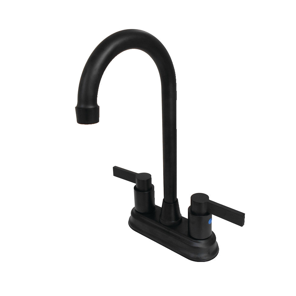 Kingston Brass KB8490NDL NuvoFusion 4" Centerset Bar Faucet, Matte Black - BNGBath