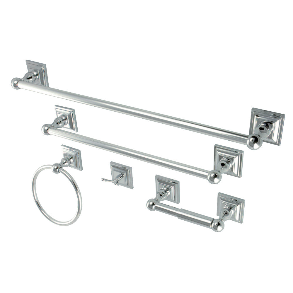 Kingston Brass BAHK3212478C Serano 5-Piece Bathroom Accessory Set, Polished Chrome - BNGBath