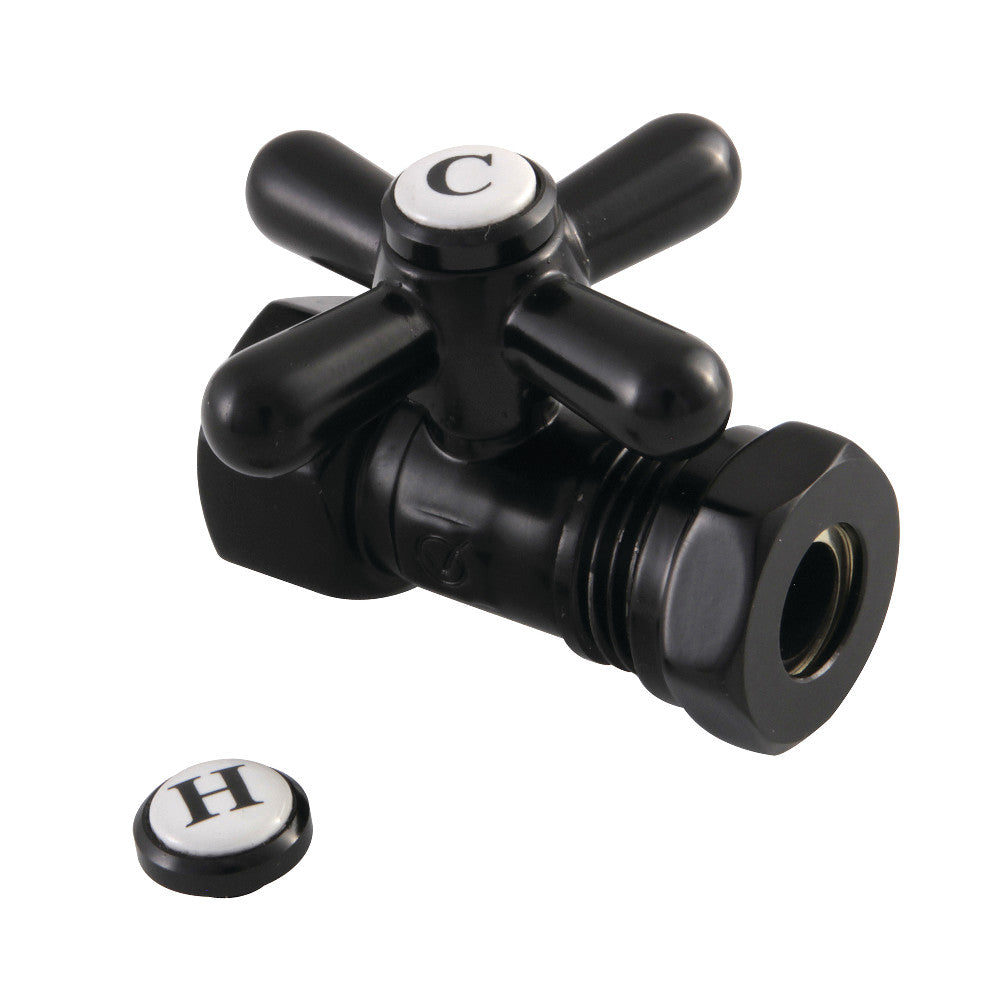 Kingston Brass CC44150X Quarter Turn Valve (1/2" FIP X 1/2" or 7/16-Inch" Slip Joint), Matte Black - BNGBath