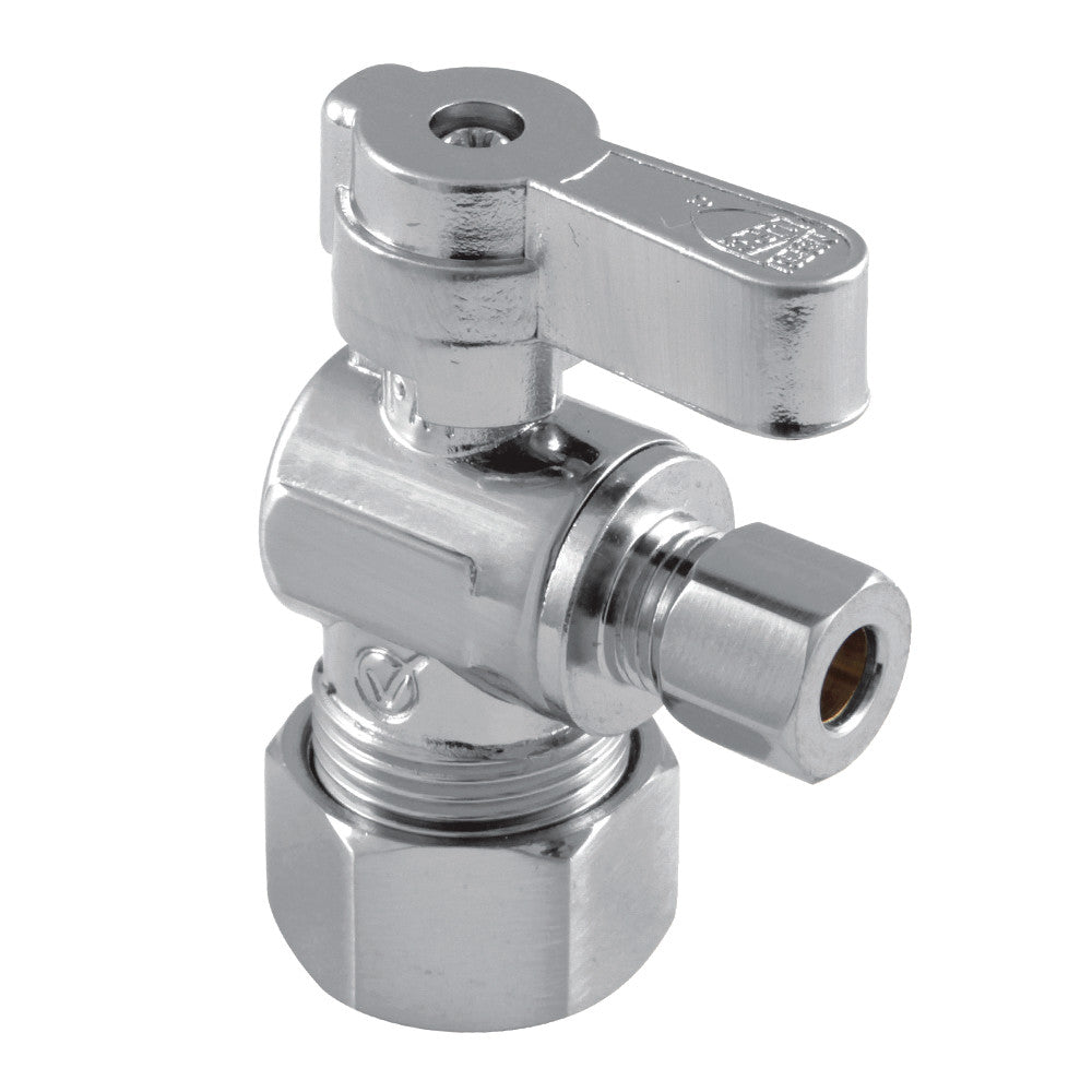 Kingston Brass KF5814 5/8" O.D. Comp x 1/4" O.D. Comp Angle Stop Valve, Polished Chrome - BNGBath