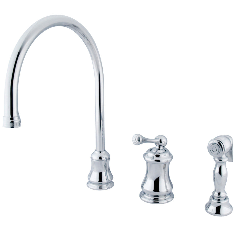 Kingston Brass KS3811BLBS Widespread Kitchen Faucet, Polished Chrome - BNGBath