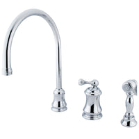 Thumbnail for Kingston Brass KS3811BLBS Widespread Kitchen Faucet, Polished Chrome - BNGBath