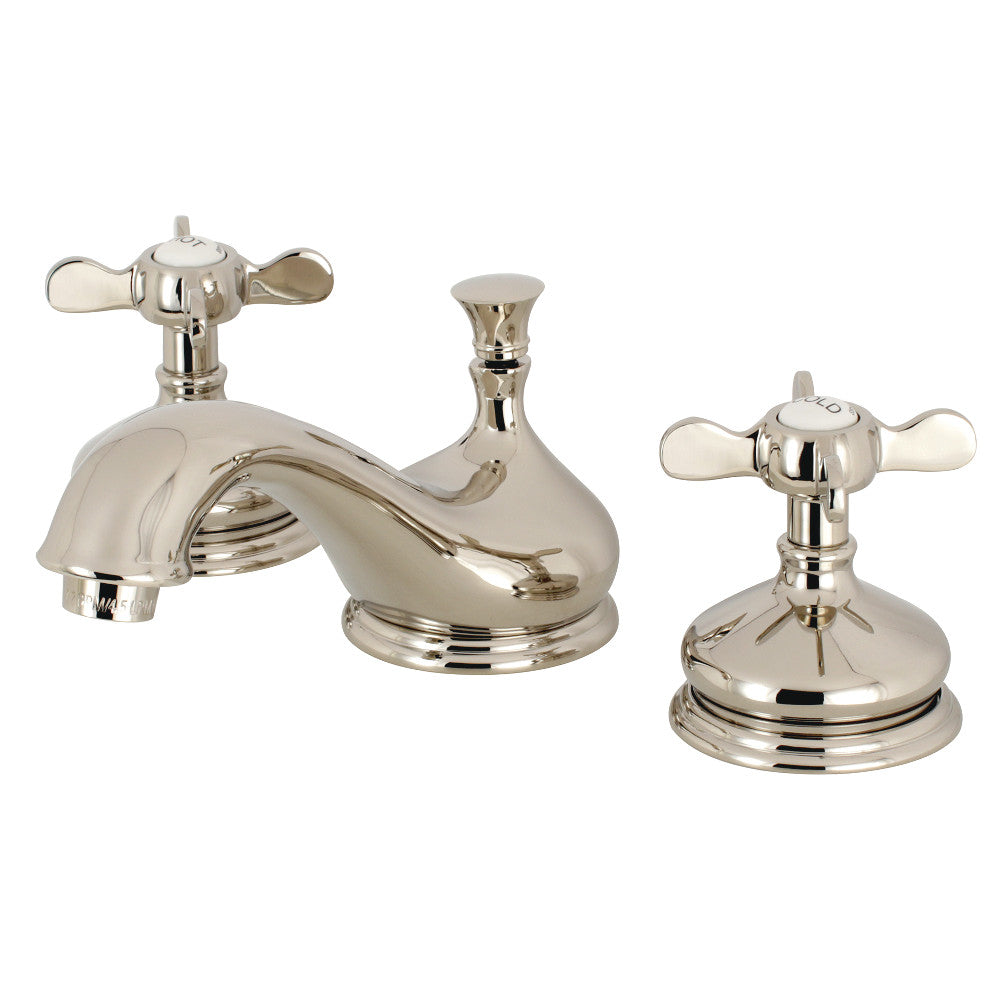 Kingston Brass KS1166BEX 8 in. Widespread Bathroom Faucet, Polished Nickel - BNGBath