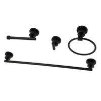 Thumbnail for Kingston Brass BAK8211478MB Concord 4-Piece Bathroom Accessory Set, Matte Black - BNGBath