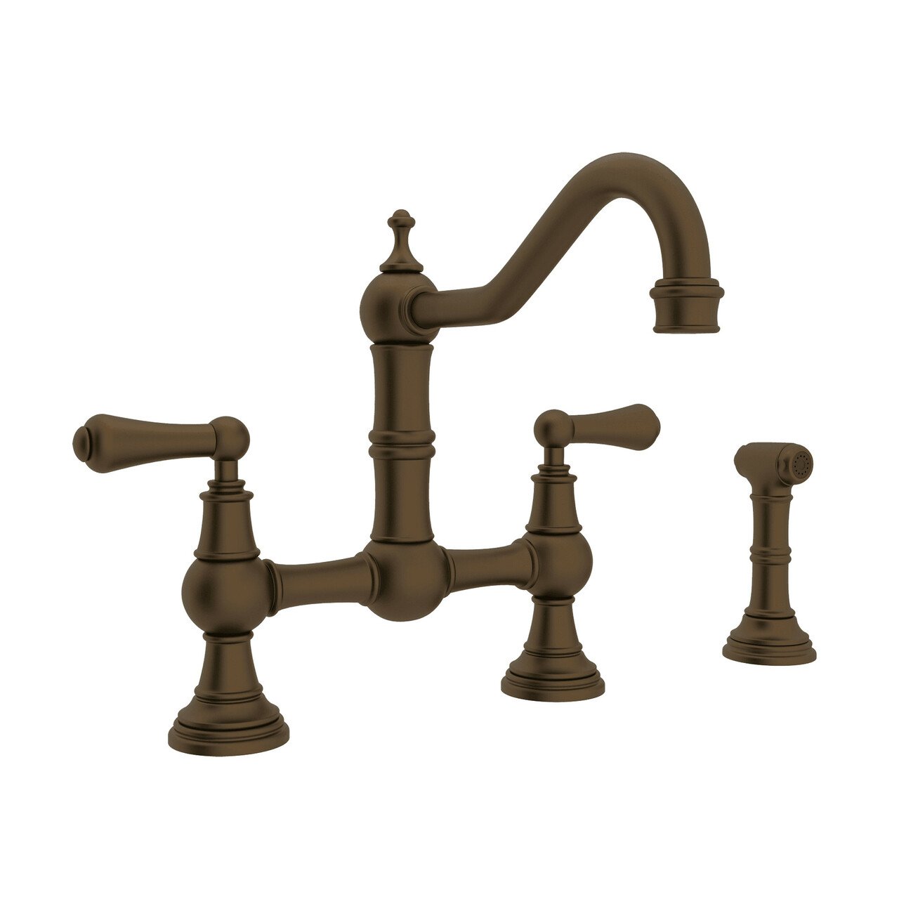 Perrin & Rowe Edwardian Bridge Kitchen Faucet with Sidespray - BNGBath