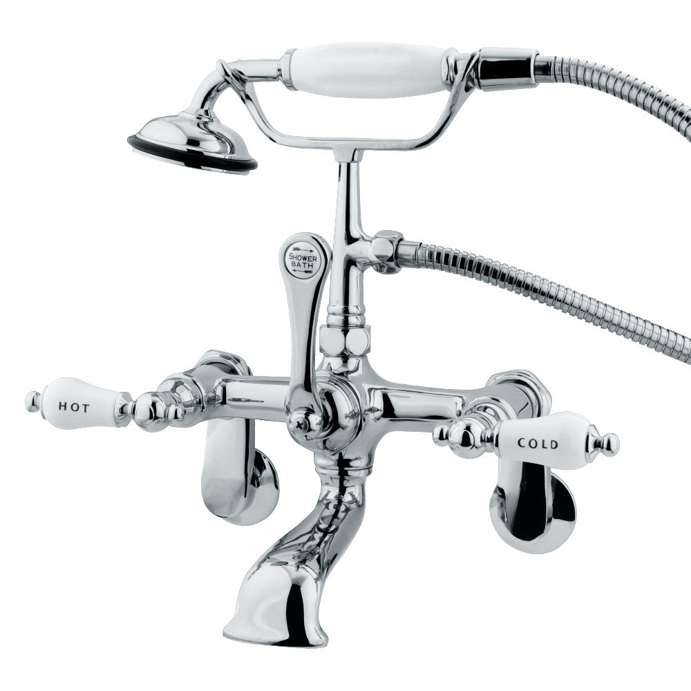 Kingston Brass CC54T1 Vintage Wall Mount Clawfoot Tub Faucet with Hand Shower, Polished Chrome - BNGBath