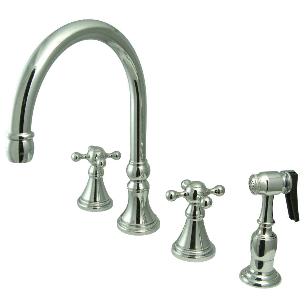 Kingston Brass KS2791KXBS Widespread Kitchen Faucet, Polished Chrome - BNGBath