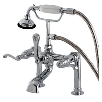 Thumbnail for Aqua Vintage AE104T1FL Royale Deck Mount Clawfoot Tub Faucet, Polished Chrome - BNGBath