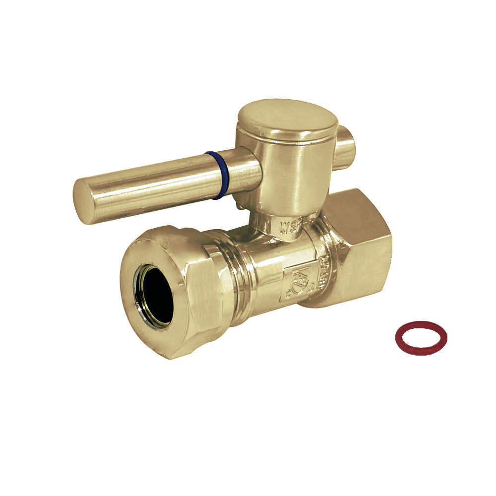 Kingston Brass CC44152DL 1/2" FIP x 1/2" or 7/16" Slip Joint Straight Shut-Off Valve, Polished Brass - BNGBath