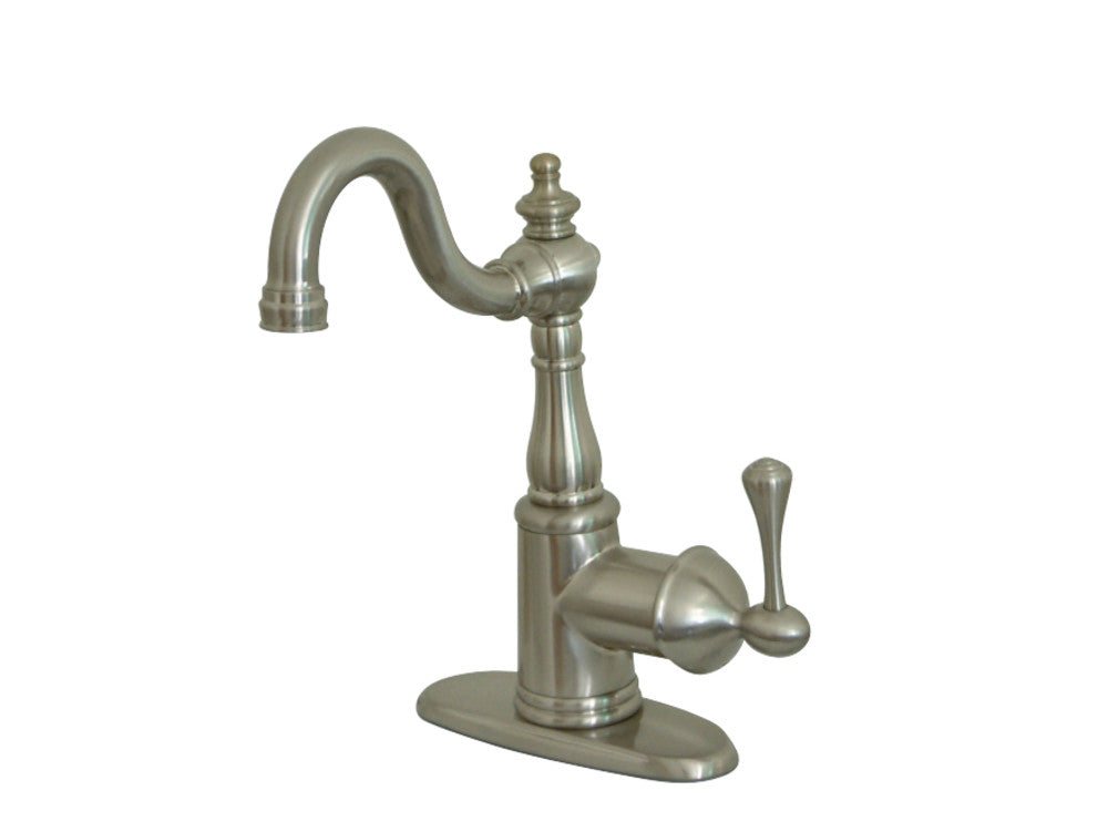 Kingston Brass KS7498BL English Vintage Bar Faucet with Cover Plate, Brushed Nickel - BNGBath