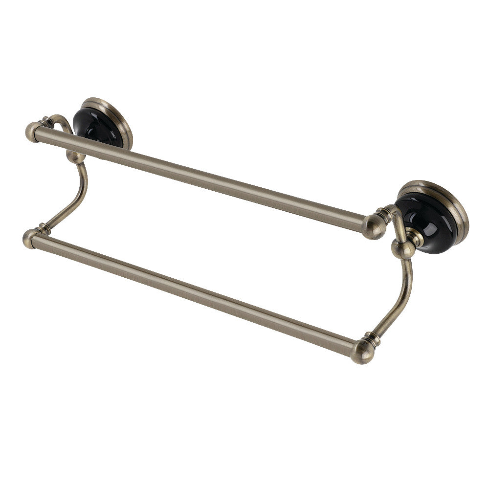 Kingston Brass BA91318AB Water Onyx 18 in. Dual Towel Bar, Antique Brass - BNGBath