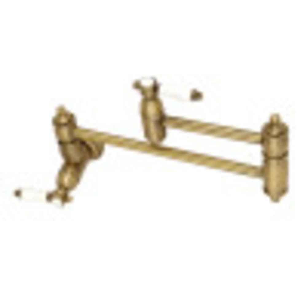 Kingston Brass KS3103BPL Bel-Air Wall Mount Pot Filler Kitchen Faucet, Antique Brass - BNGBath