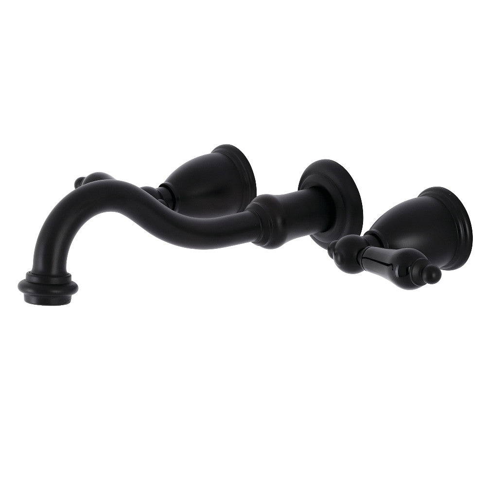 Kingston Brass KS3120PKL Duchess Two-Handle Wall Mount Bathroom Faucet, Matte Black - BNGBath